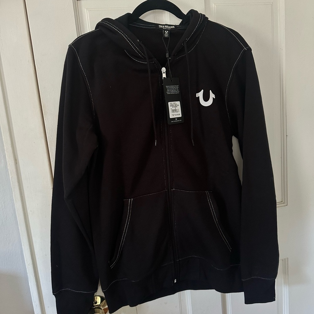 True Religion Black Hoodie with Logo